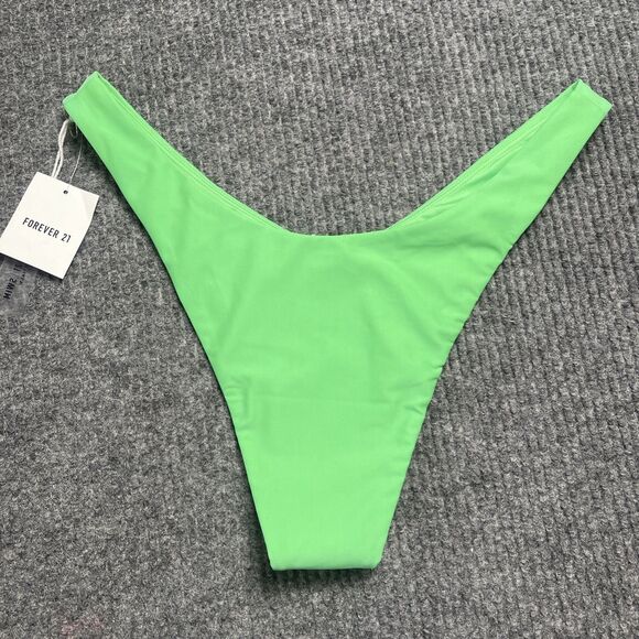 Forever 21 Swimwear Size XL Bikini Bottom High Waist Spring Green NEW - Picture 5 of 7